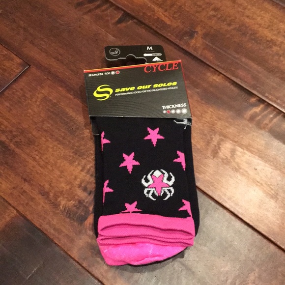 Save our Soles - pink, black athletic socks cycle - Picture 2 of 5